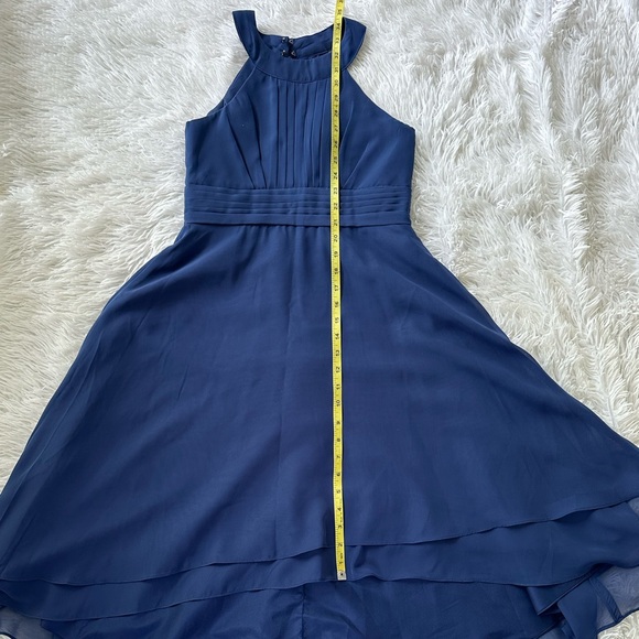 Girls / Teen Navy Blue A-Line Halter Semi-Formal Dress (Size: 12) - Picture 2 of 7